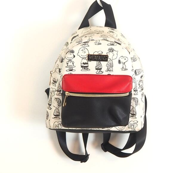BioWorld Snoopy Charlie Brown Peanuts Gang Backpack White Black Cartoon Drawings - Picture 1 of 15